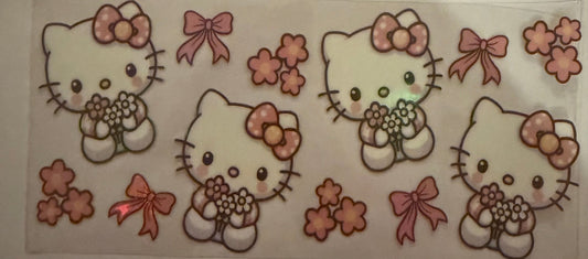 Cup wraps uvdtf holo pink hello kitty with bows