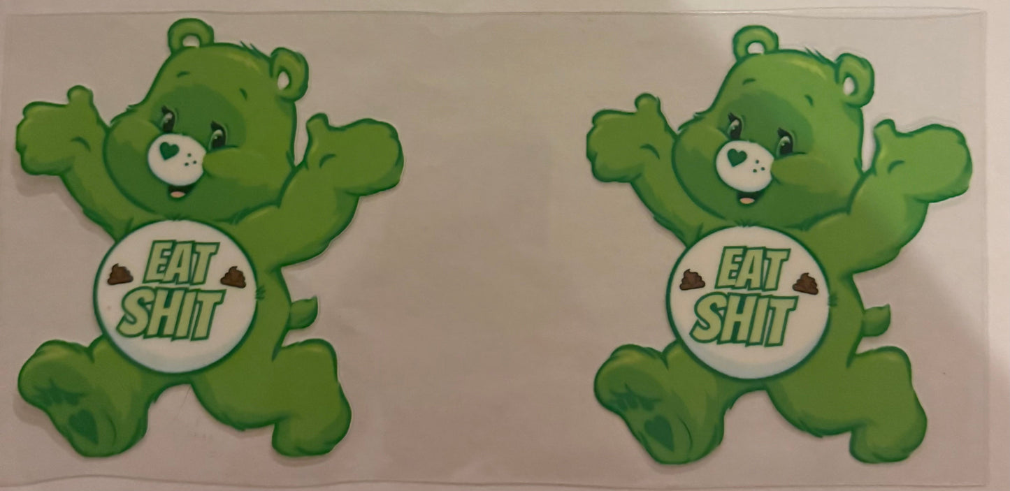 Cup wraps uvdtf green Carebear eat shit