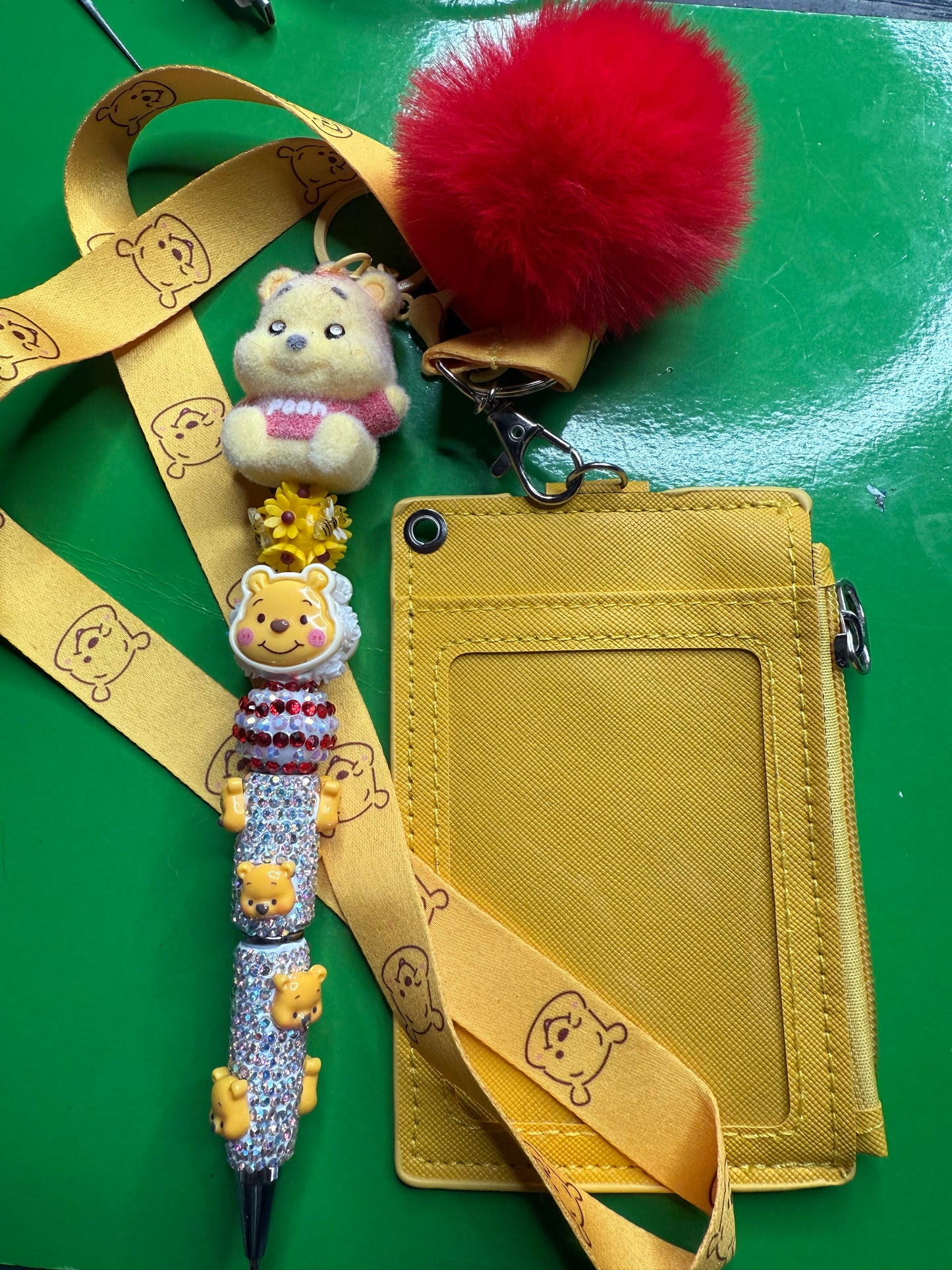 Beadable pen with matching wallet set