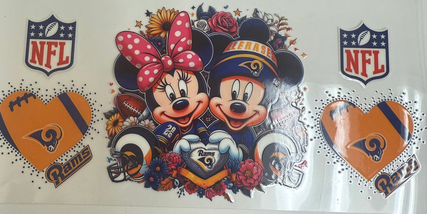 Cup wraps uvdtf Mickey and Minnie rams football