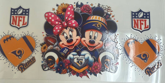 Cup wraps uvdtf Mickey and Minnie rams football