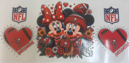 Cup wraps uvdtf Buccaneers Mickey and Minnie football