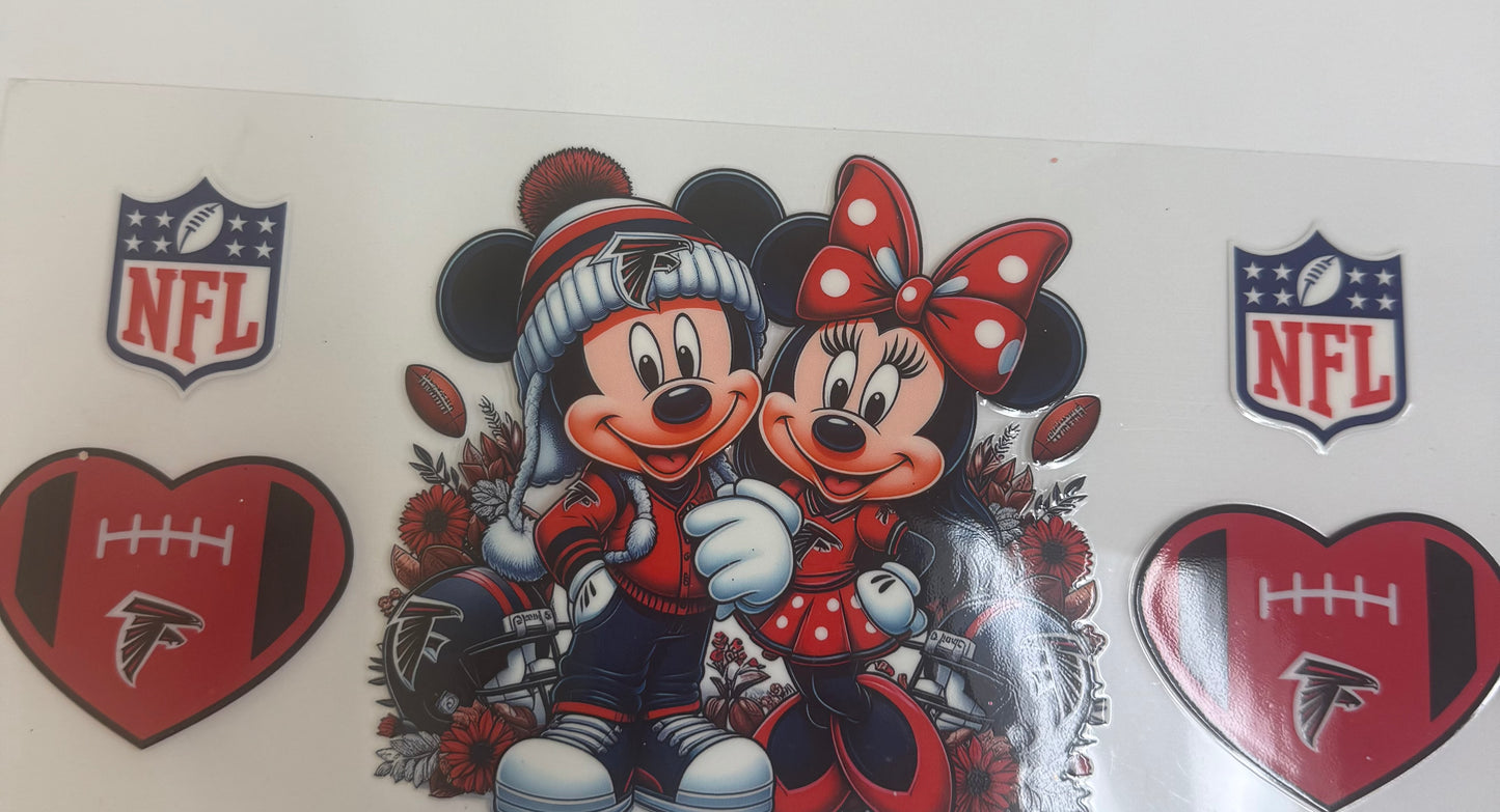 Cup wraps uvdtf Mickey and Minnie falcons  football