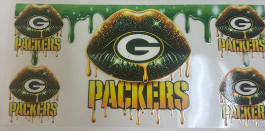 Cup wraps uvdtf Green Bay packers lips football