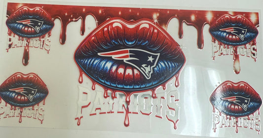 Cup wraps uvdtf New England patriots lips football