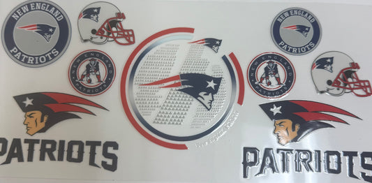 Cup wraps uvdtf New England patriots football