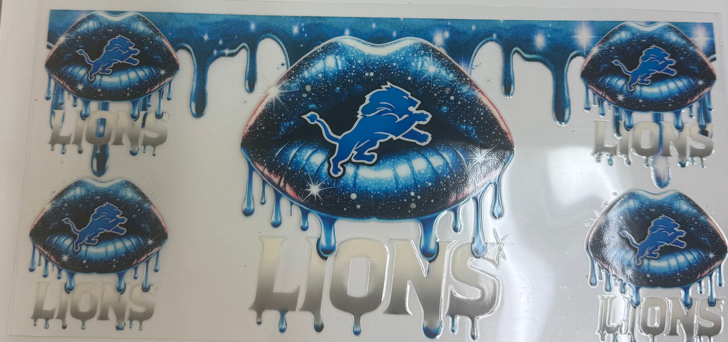 Cup wraps uvdtf Detroit lions footballs lips