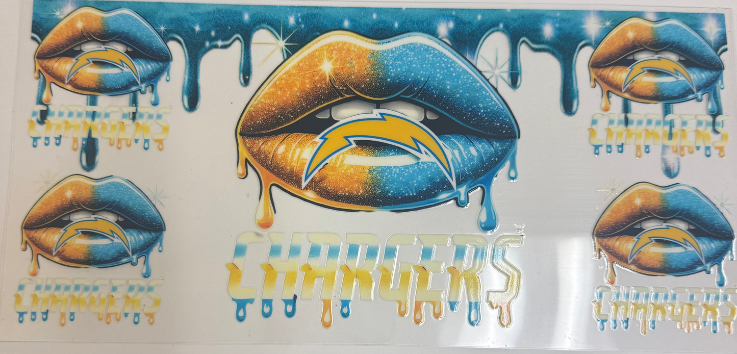 Cup wraps uvdtf Football chargers lips