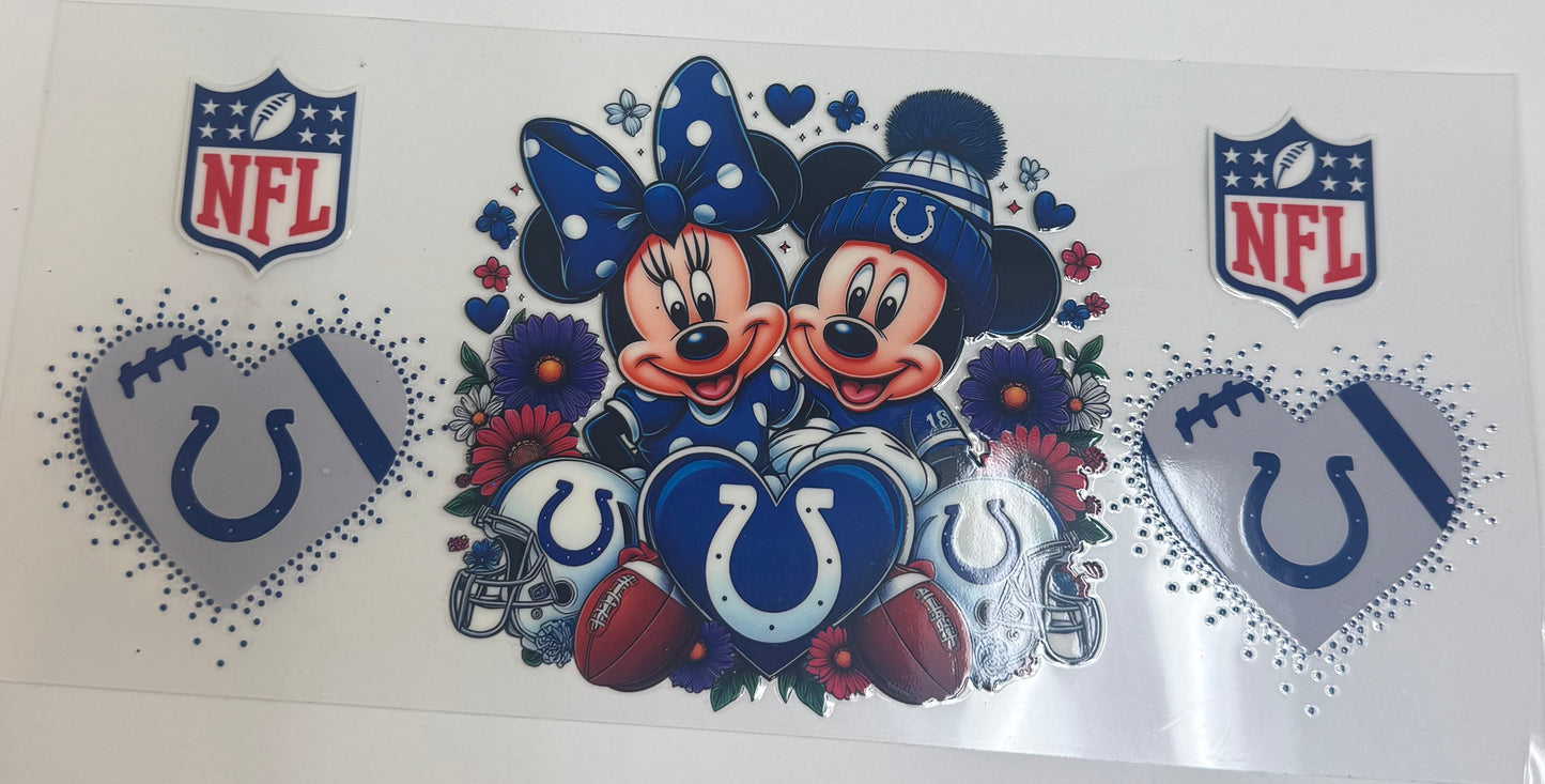 Cup wraps uvdtf Mickey and Minnie Football Colts