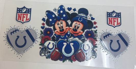 Cup wraps uvdtf Mickey and Minnie Football Colts