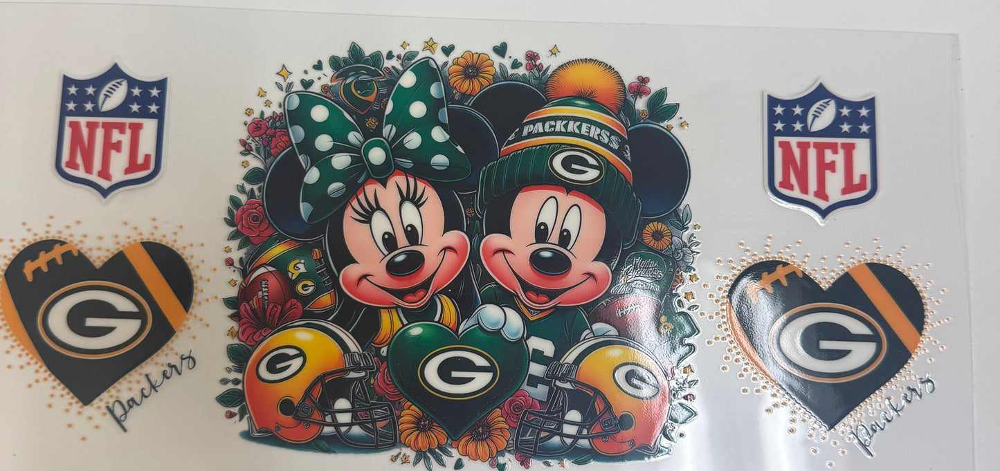 Cup wraps uvdtf Mickey and Minnie Football Green Bay