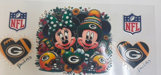Cup wraps uvdtf Mickey and Minnie Football Green Bay