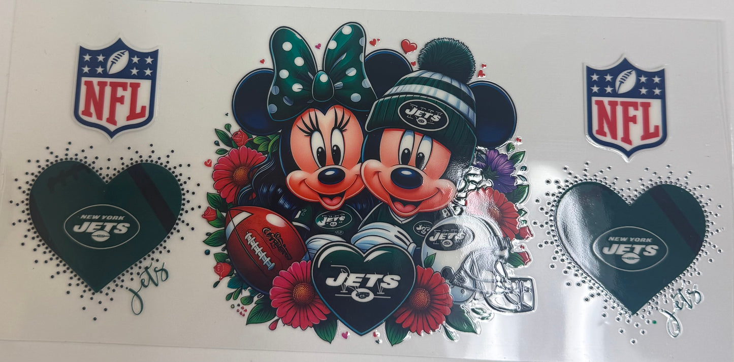 Cup wraps uvdtf Mickey and Minnie Jets football