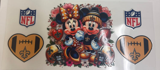 Cup wraps uvdtf Mickey and Minnie saints football