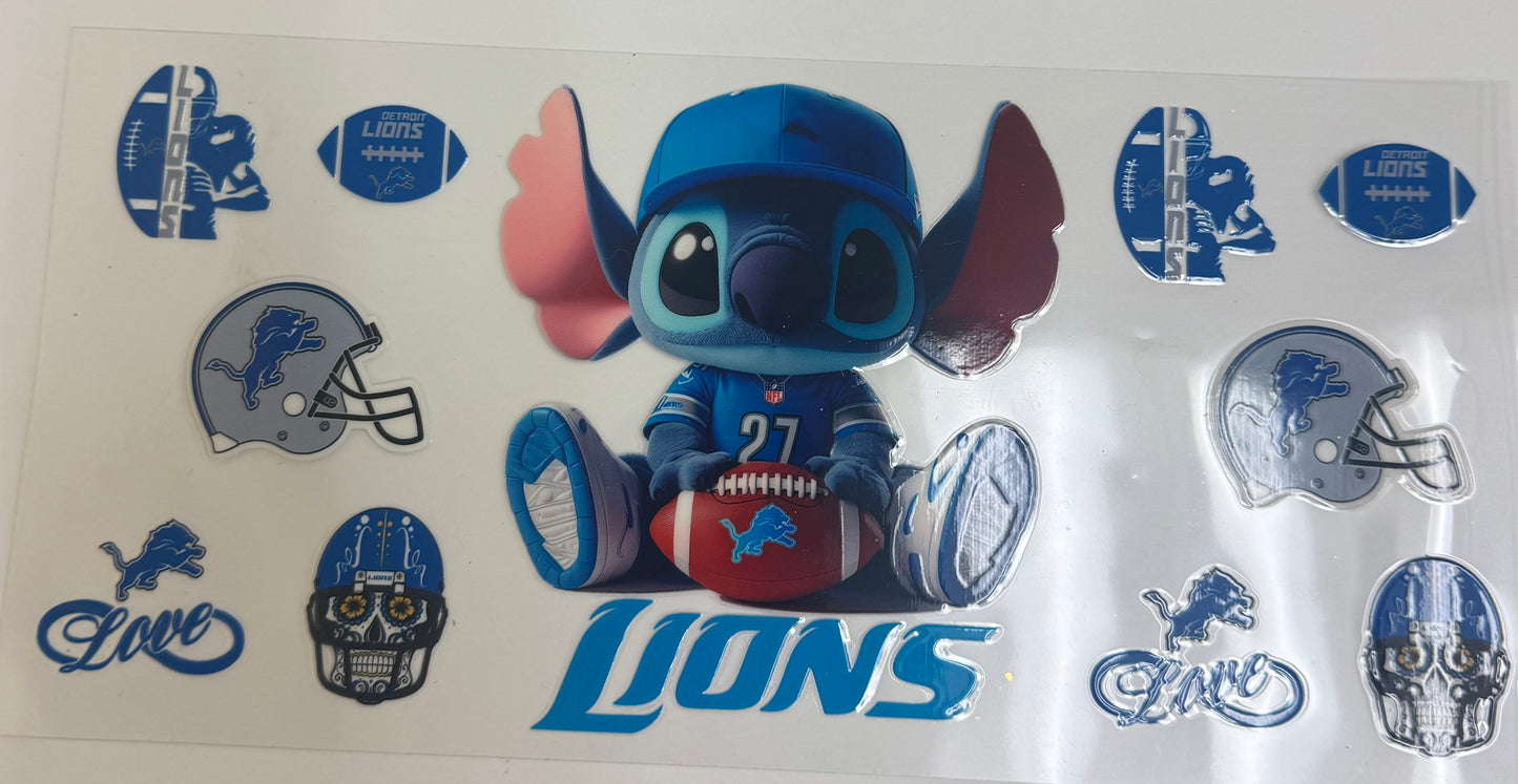 Cup wraps uvdtf Stitch lions football