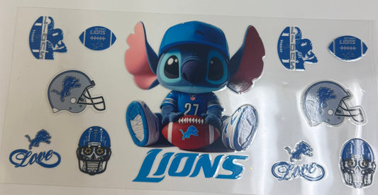 Cup wraps uvdtf Stitch lions football