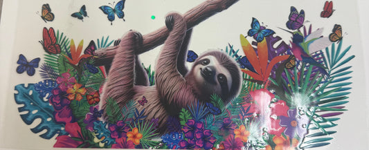 Cup wraps uvdtf sloth hanging from branch floral