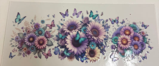 Cup wraps uvdtf  Purple sunflowers and butterfly’s