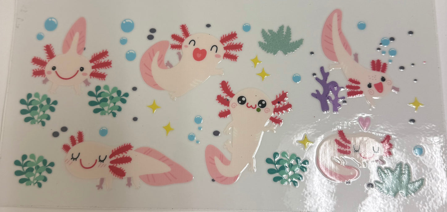 Cup wraps uvdtf Pink axolotl’s
