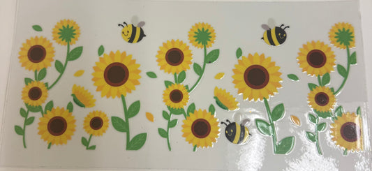 Cup wraps uvdtf Sunflowers and bees