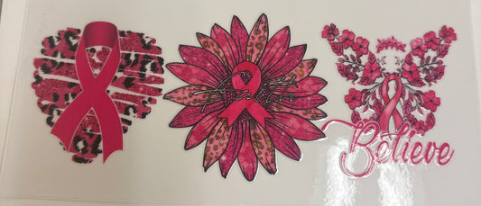 Cup wraps uvdtf Breast cancer awareness with sunflower faith