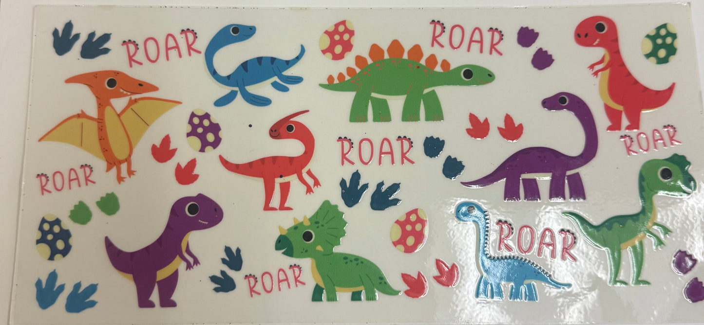 Cup wraps uvdtf Dinosaurs roar