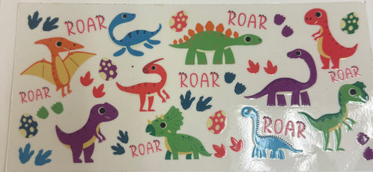 Cup wraps uvdtf Dinosaurs roar