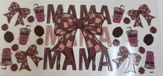 Cup wraps uvdtf Mama neutral color, way with bows and coffee cups