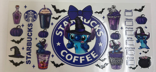 Cup wraps uvdtf Halloween stitch Starbucks theme