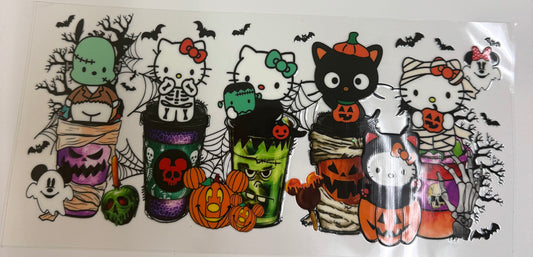 Cup wraps uvdtf Halloween hello kitty theme spooky