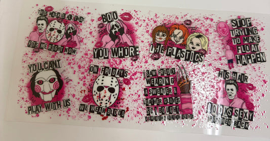 Cup wraps uvdtf Halloween theme with mix of movies
