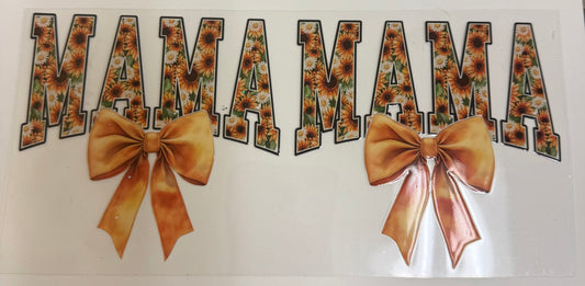 Cup wraps uvdtf Mama sunflowers and bow