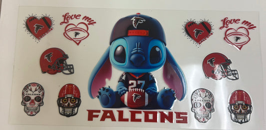 Cup wraps uvdtf Falcons football stitch