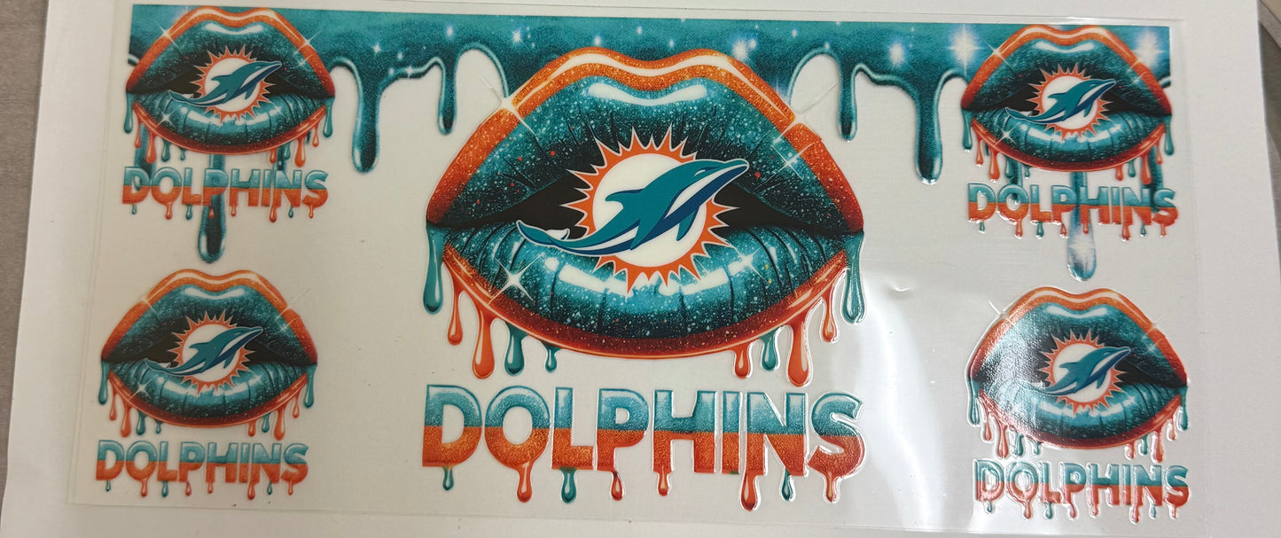 Cup wraps uvdtf Dolphins football lips