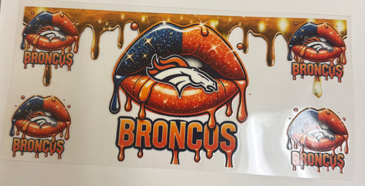 Cup wraps uvdtf Broncos lips football