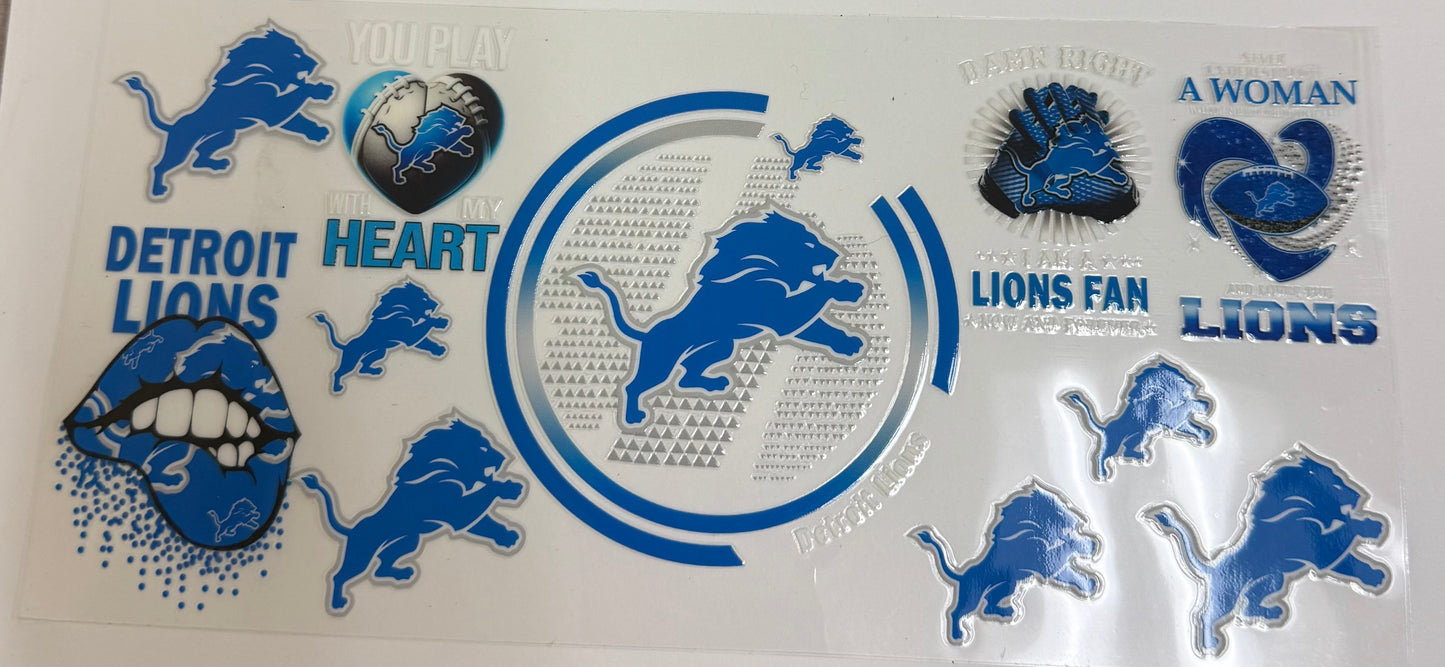 Cup wraps uvdtf Detroit Lions football