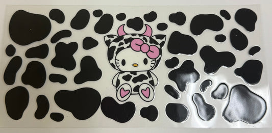 Cup wraps uvdtf Hello kitty cow print