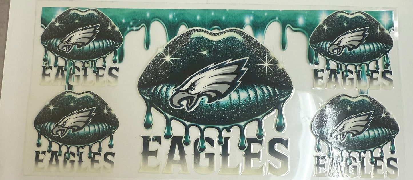 Cup wraps uvdtf Eagles football lips