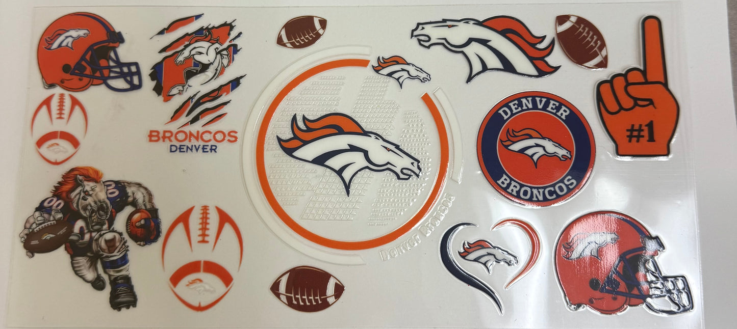 Cup wraps uvdtf Denver broncos football