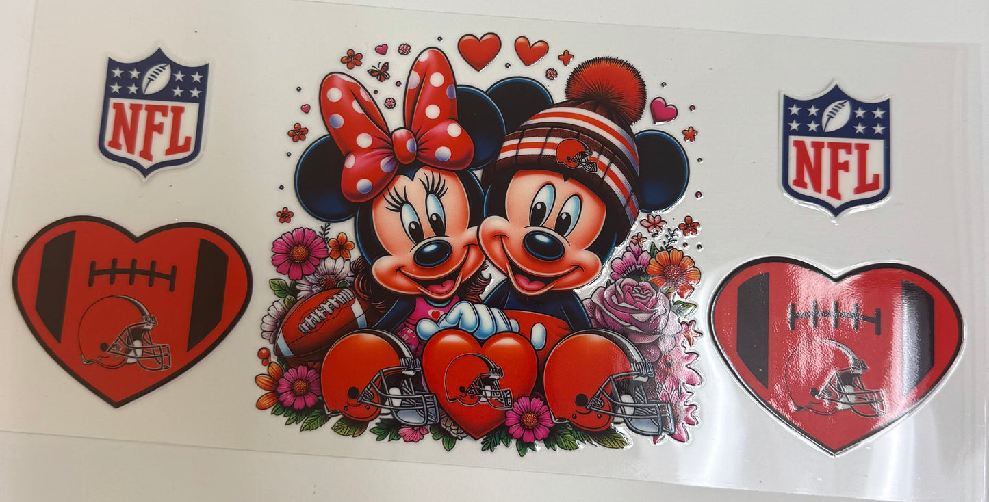 Cup wraps uvdtf Minnie and Mickey Cleveland Browns football