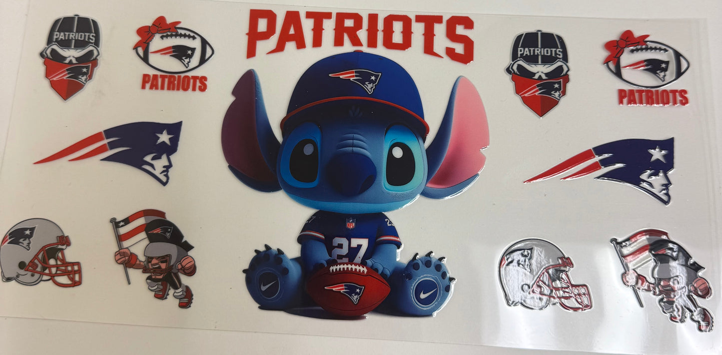 Cup wraps uvdtf Stitch patriots football