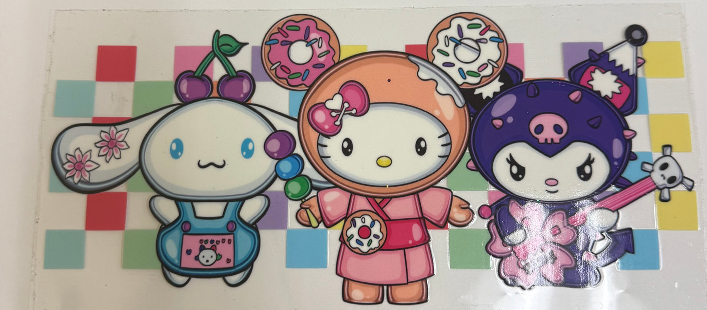 Cup wraps uvdtf Hello kitty Kuku and cinna with donuts