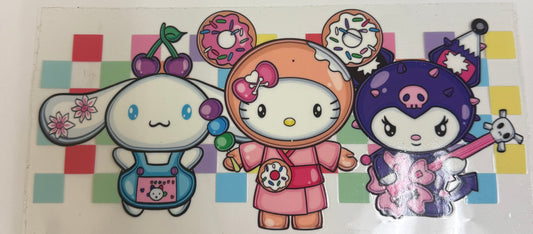 Cup wraps uvdtf Hello kitty Kuku and cinna with donuts