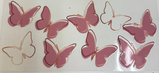 Cup wraps uvdtf Mauve color butterfly’s