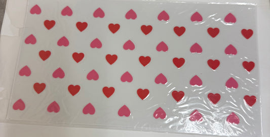 Cup wraps uvdtf Red and pink hearts