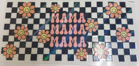 Cup wraps uvdtf Holo mama checkered with daisy