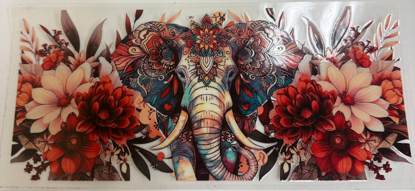 Cup wraps uvdtf Elephant floral