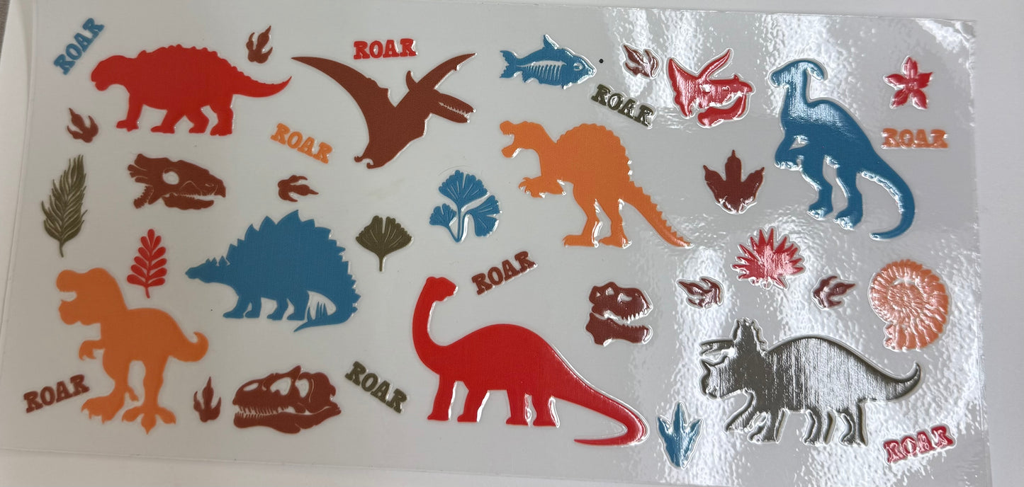 Cup wraps uvdtf Dinosaurs with Dino bones