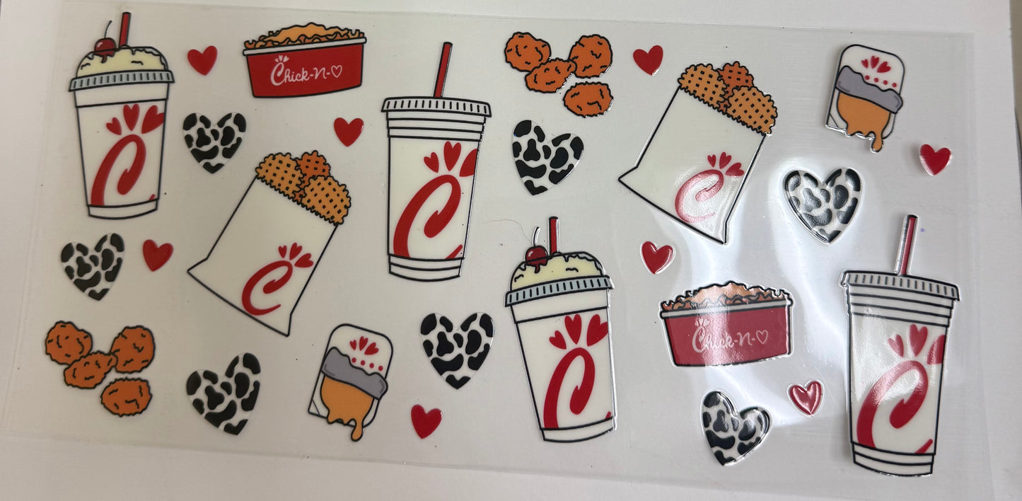Cup wraps uvdtf Chick-fil-A theme