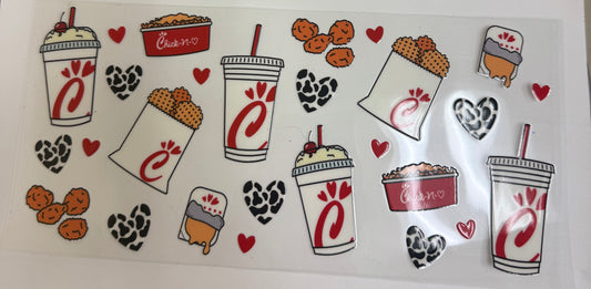 Cup wraps uvdtf Chick-fil-A theme